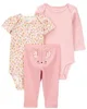 Carter's Set 3 piese Pink Matchback - Pantaloni si 2 body foto