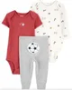 Carter's Set 3 piese Red Soccer - Pantaloni si 2 body foto