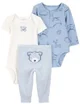 Carter's Set 3 piese Blue Matchback - Pantaloni si 2 body foto