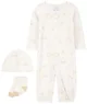 Carter's Set 3 piese Ivory Chick-Sheep - Pijama transformabila, caciulita si sosete foto