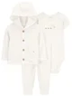 Carter's Set 3 piese Solid Ivory - Cardigan, pantaloni si body foto