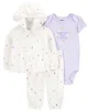 Carter's Комплект 3 в 1 Ivory Mini Print - кардиган, боди и штаны foto