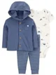 Carter's Комплект 3 в 1 Dark Blue - кардиган, боди и штаны foto