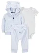 Carter's Set 3 piese Blue Dog Terry - Cardigan, body si pantaloni foto