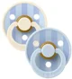 Set 2 suzete rotunde din latex BIBS Studio Colour Block - Baby Blue/Dusty Blue Mix (0-6 luni) foto