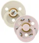 Set 2 suzete rotunde din latex BIBS Studio Colour Bumblebee - Ivory/Petal (0-6 luni) foto