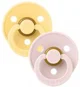 Set 2 suzete rotunde din latex BIBS Colour Pale Butter/Petal (0-6 luni) foto