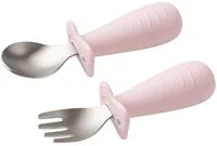 Ложка и вилка из нержавеющей стали BabyOno Pink foto