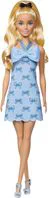 Papusa Barbie "Fashionista in rochie cu funda albastra" foto