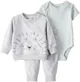 Carter's Set 3 piese Gray Lion - cardigan, pantaloni si body foto