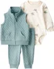 Carter’s Комплект 3 в 1 Mint Green Dino - жилет, штаны и боди foto