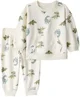 Carter's Set 2 piese Dino Ivory - hanorac si pantaloni foto