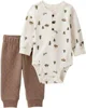 Carter's Set 2 piese Brown Quilted - pantaloni si body foto