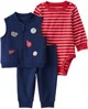 Carter's Set 3 piese Navy Gameday Art - vesta, pantaloni si body foto