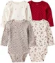 Carter's Комплект 4 бодиков с длинными рукавами Floral Leopard CandyCane foto