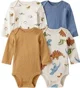 Carter's Set 4 body cu maneca lunga Dinosaur Stripe foto