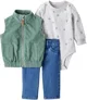 Carter's Set 3 piese Solid Cord - vesta, pantaloni si body foto