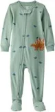 Carter's Пижама из хлопка с носочками Green Dinosaur foto