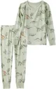 Carter's Pijama din viscoza PurelySoft Green Dino foto