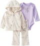Carter's Set 3 piese Ivory Fantasy - vesta cu gluga, pantaloni asortati si body foto
