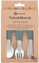 Set tacamuri din otel inoxidabil Petite&Mars Take&Match Misty Green (12+ luni) foto