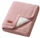 Patura din bumbac cu captuseala din fleece BabyOno Pink foto