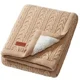 Patura din bumbac cu captuseala din fleece BabyOno Brown foto