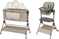 Кроватка и стульчик для кормления 2 в 1 KikkaBoo Sleat Me Beige