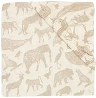Простыня на резинке Jollein Jersey Animals Nougat, 40/50x80/90 см