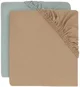 Cearsaf cu elastic Jollein Jersey Sea Green/Biscuit, 120x60 cm, 2 buc. foto