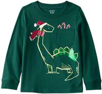Carter's Bluza cu maneca lunga Green Dino foto