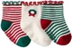Carter's Set 3 perechi de sosete Christmas Bootie Red Green Stripe foto