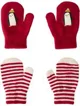 Carter's Set 2 perechi de manusi Mitten Red Stripe-Penguin foto