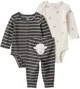 Carter's Set 3 piese Striped Sheep - 2 body cu maneca lunga si pantaloni foto