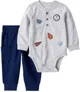 Carter's Set 2 piese Gray Gameday - body si pantaloni foto