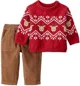 Carter's Set 2 piese Christmas Red Reindeer - pulover si pantaloni foto