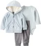 Carter's Set 3 piese Blue Art Pocket - vesta cu gluga, body si pantaloni foto