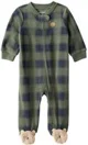 Carter's Pijama din microfleece Green Plaid Bear Feet foto