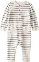 Carter's Salopeta din bumbac Gray-Ivory Stripe foto