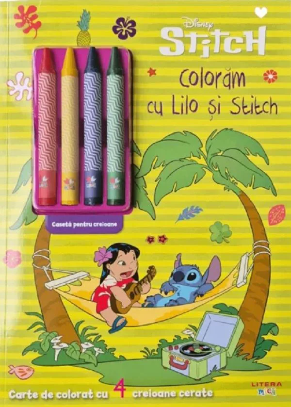 image for Disney Stitch. Coloram cu Lilo si Stitch. Carte de colorat cu 4 creioane cerate foto