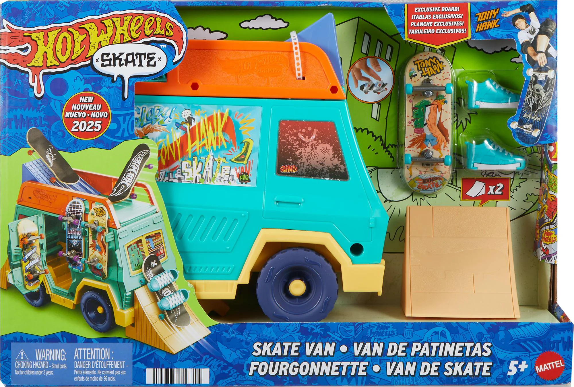 image for Set de joaca Hot Wheels Fingerboard Tony Hawk Skate Van foto