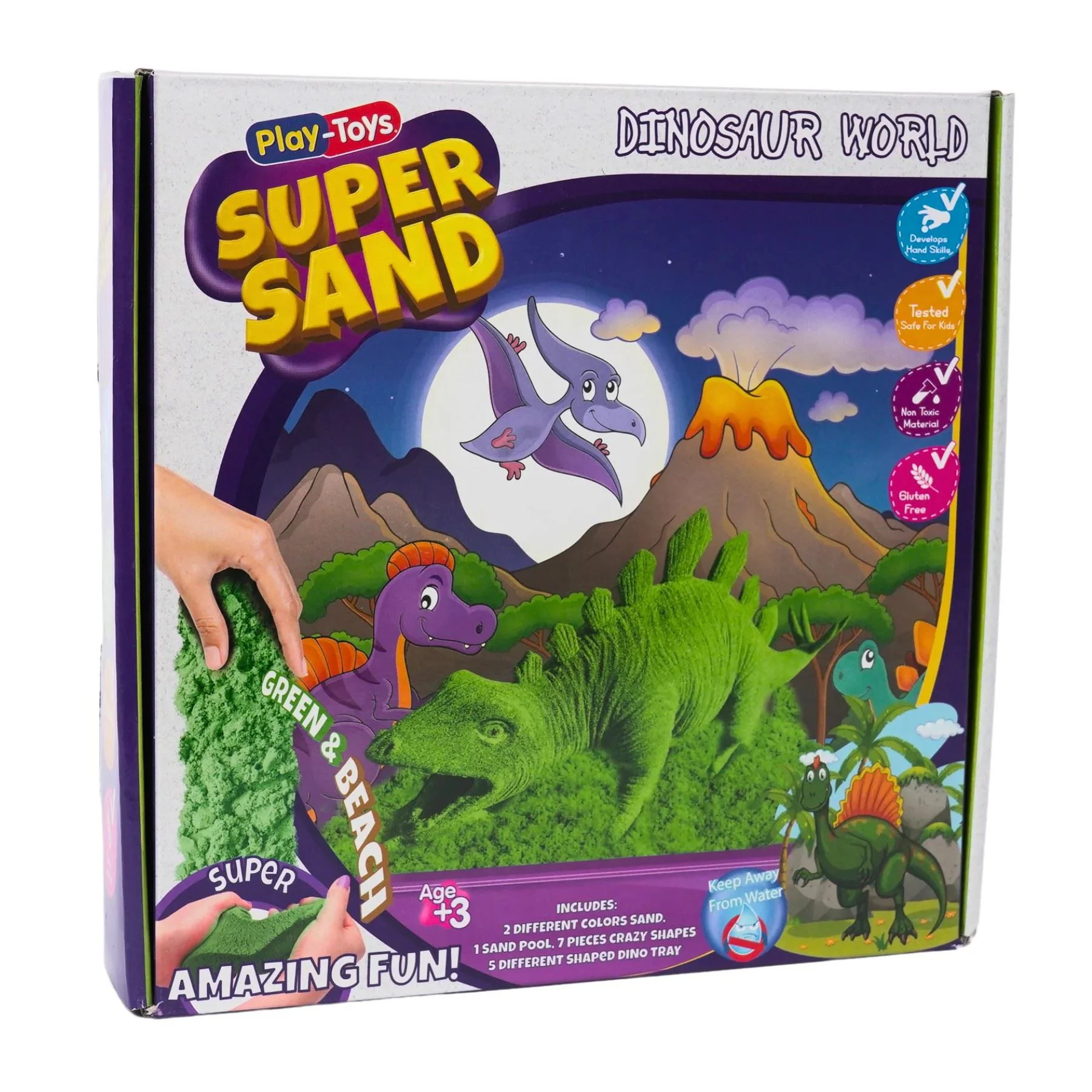 image for Набор кинетического песка Play Toys «Мир динозавров» foto
