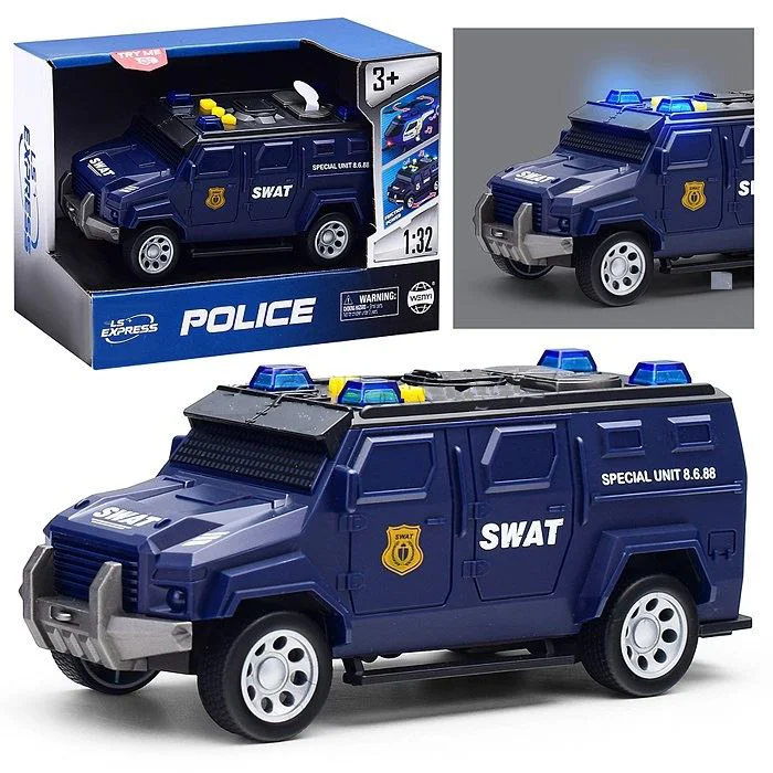 Jeep de politie cu frictiune Wenyi cu lumini si sunete, 1:32 foto