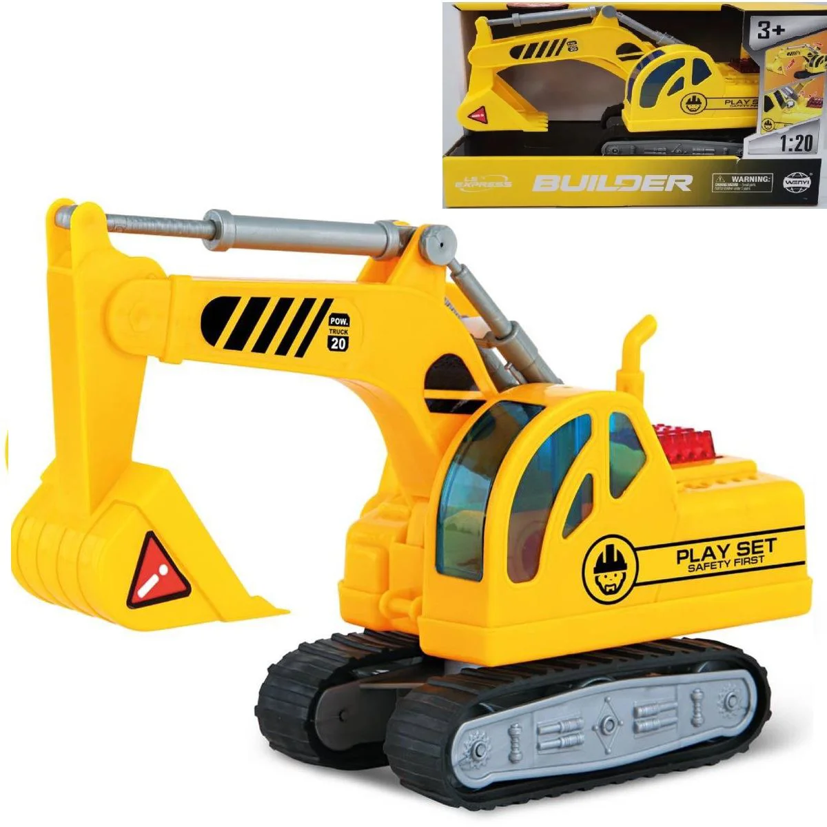 image for Excavator cu frictiune Wenyi cu lumini si sunete, 1:20 foto