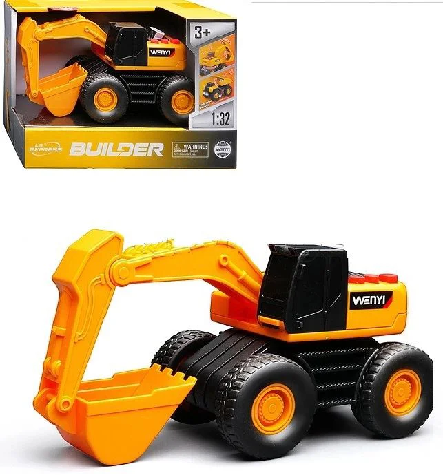 Excavator cu frictiune Wenyi cu lumini si sunete, 1:32 foto