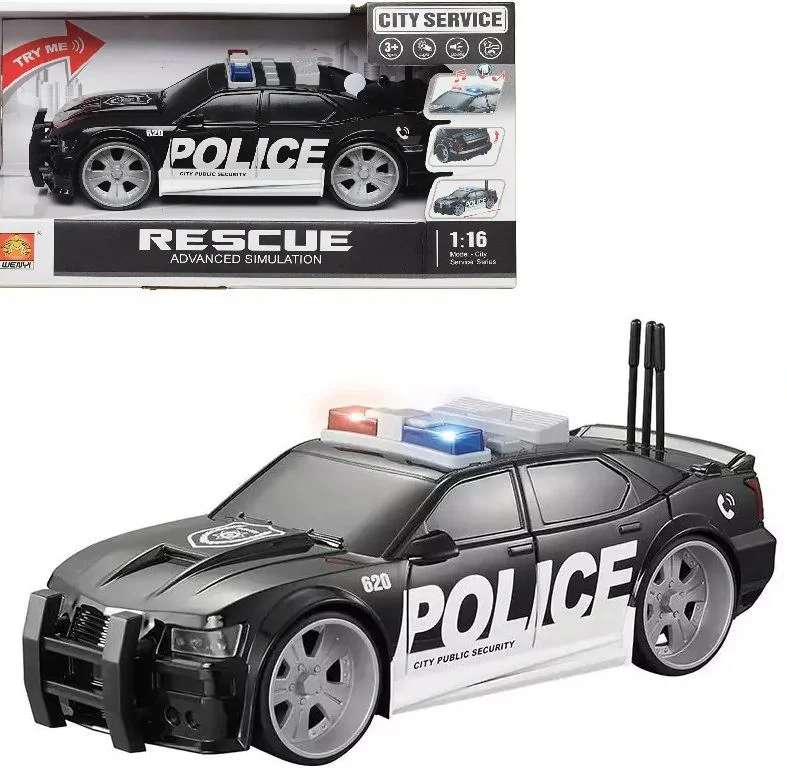image for Masina de politie cu frictiune Wenyi cu lumini si sunete, 1:32 foto