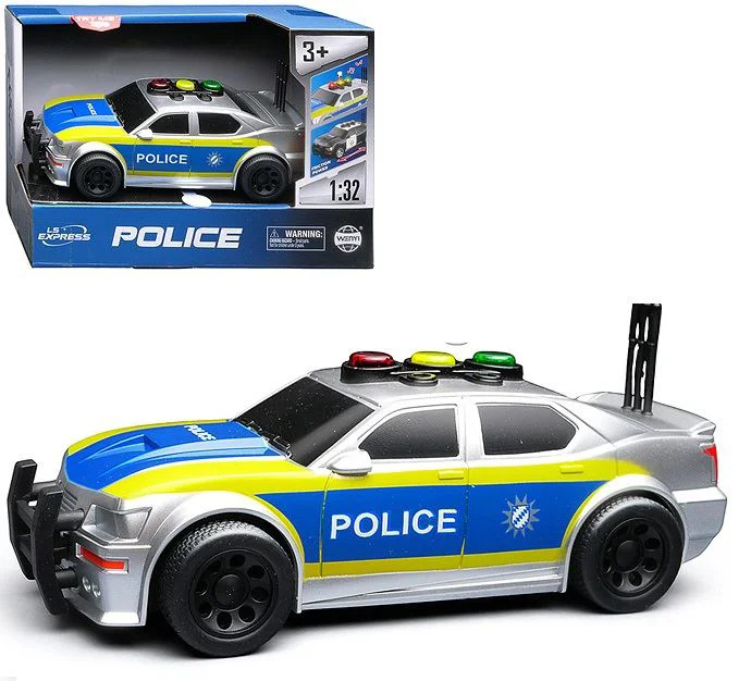 image for Masina de politie cu frictiune Wenyi cu lumini si sunete, 1:32 foto