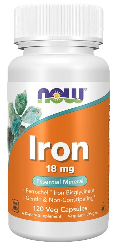 image for Пищевая добавка Now Foods Iron 18 мг, 120 растительных капсул foto