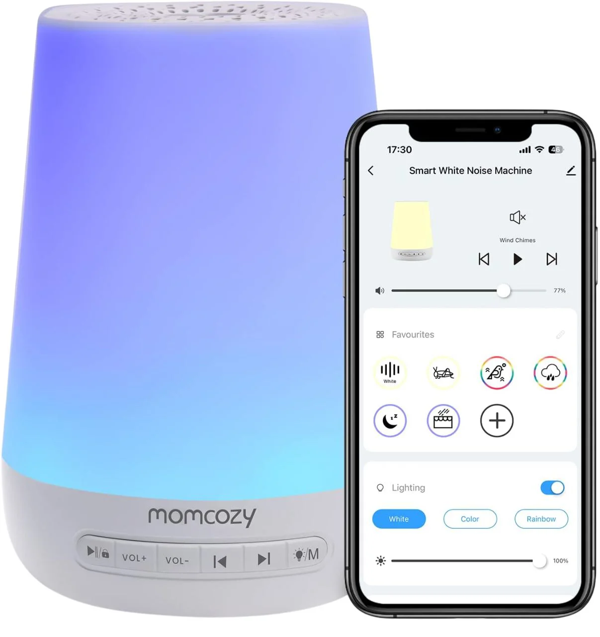 Ночник с успокаивающими звуками Momcozy Smart foto