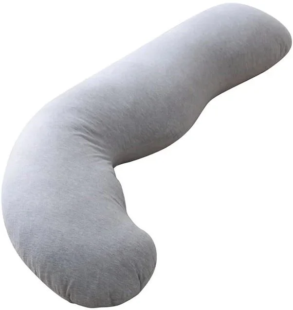 image for Подушка для беременных в форме J Momcozy Jersey Fabric Light Grey foto